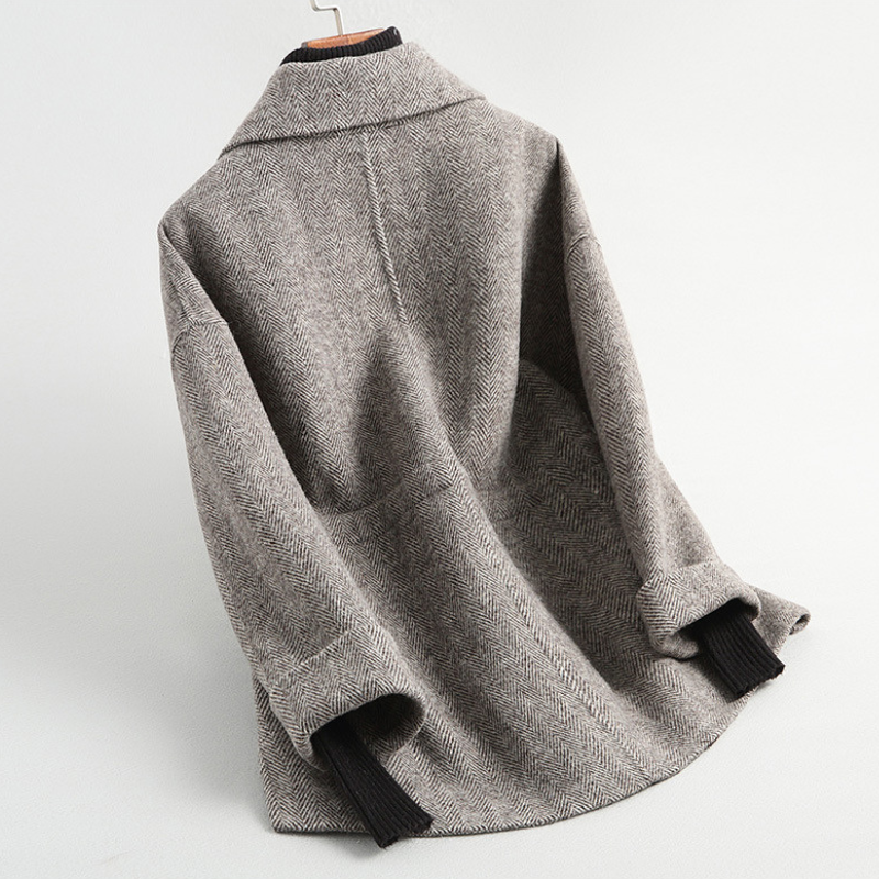 Bleu Wickelmantel aus Wolle