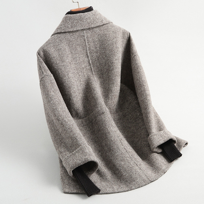 Bleu Wickelmantel aus Wolle