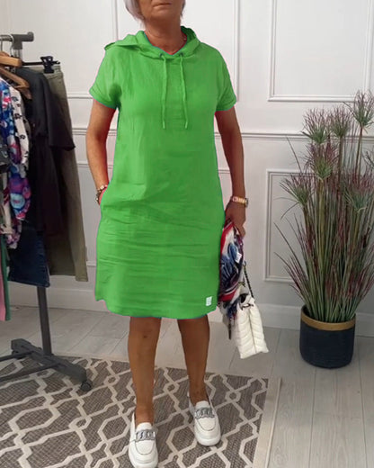 Ava | Casual katoenen jurk met capuchon