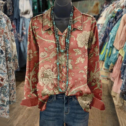 Vintage Bloemenprint Blouse