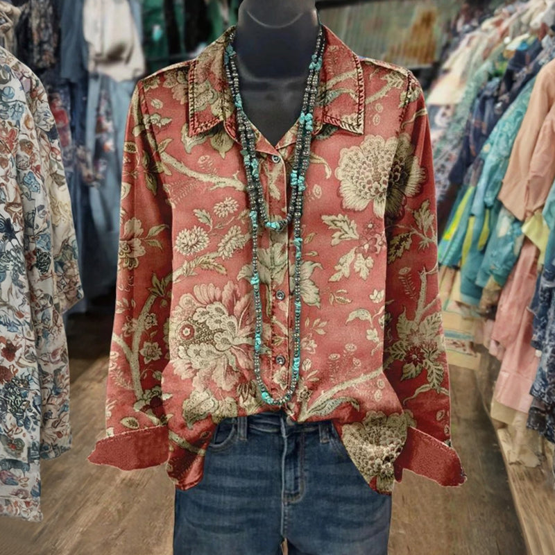 Vintage Bloemenprint Blouse