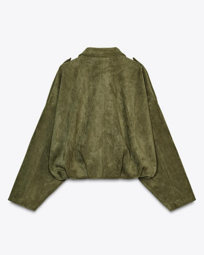 Fanchon - Veste bomber en daim élégante et polyvalente