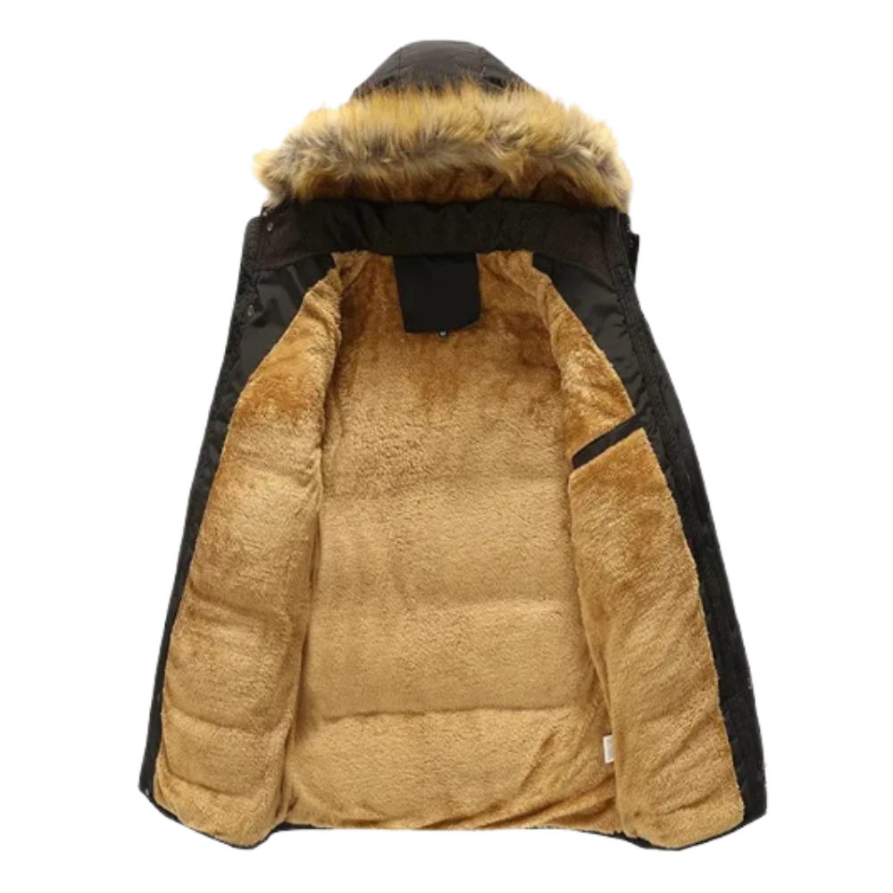 Elegante wattierte Fleece-Winterjacke