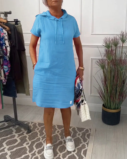 Ava | Casual katoenen jurk met capuchon