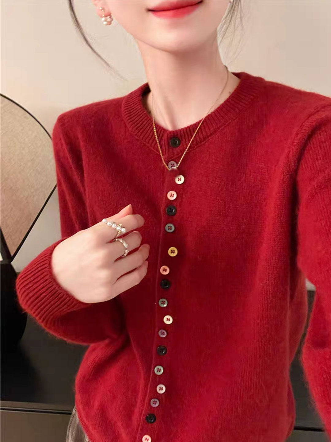 AALIYAH™ | Elegante gebreide cardigan met knoopsluiting