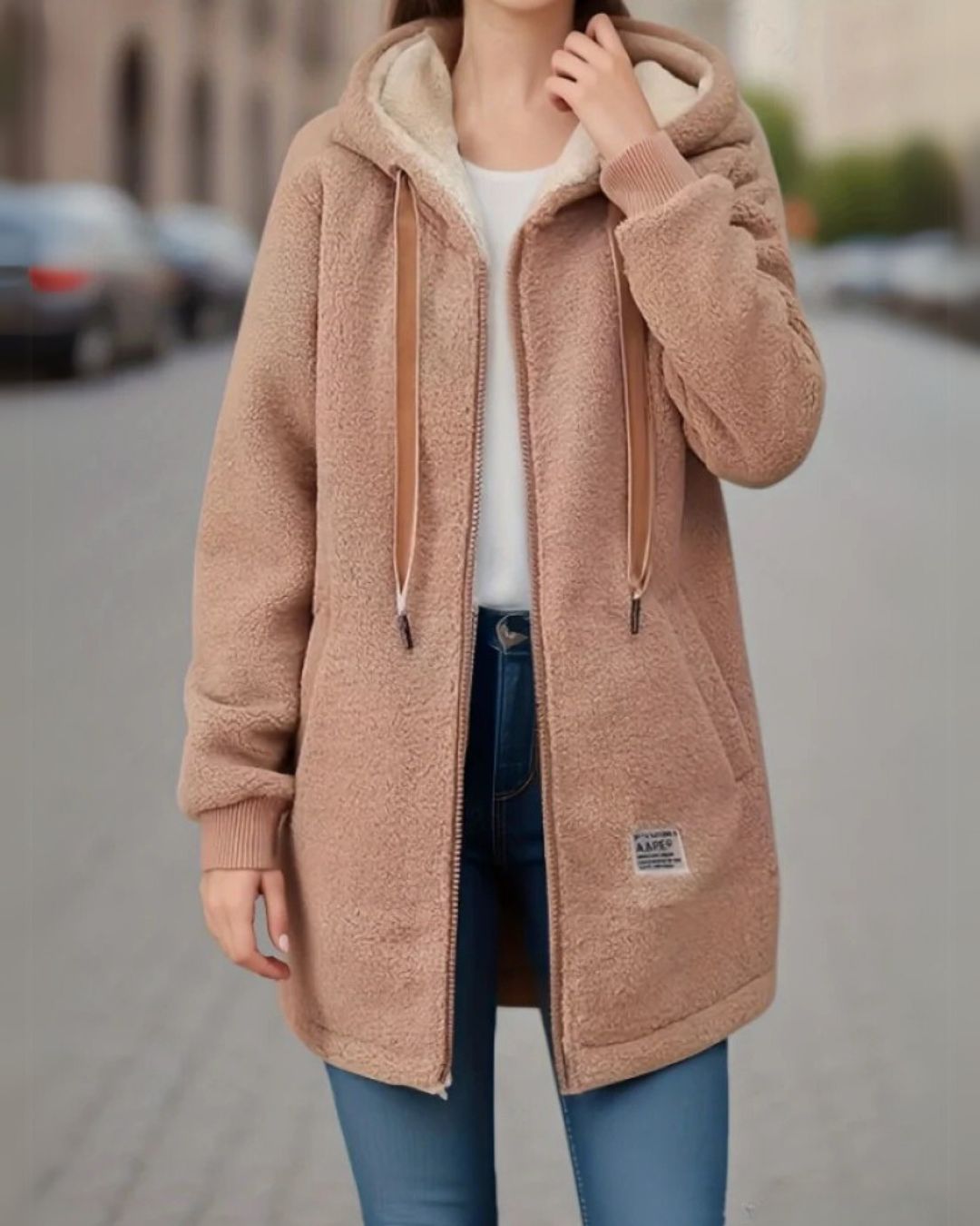 ANNELORE I FLEECE-WINTERJAS MET CAPUCHON