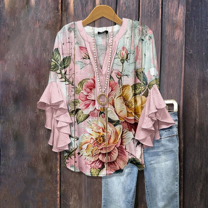Vintage Blouse met Bloemenprint