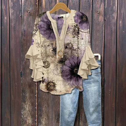 Johanna - Vintage blouse met bloemenprint