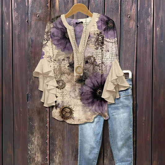 Johanna - Vintage Bluse mit Blumenmuster