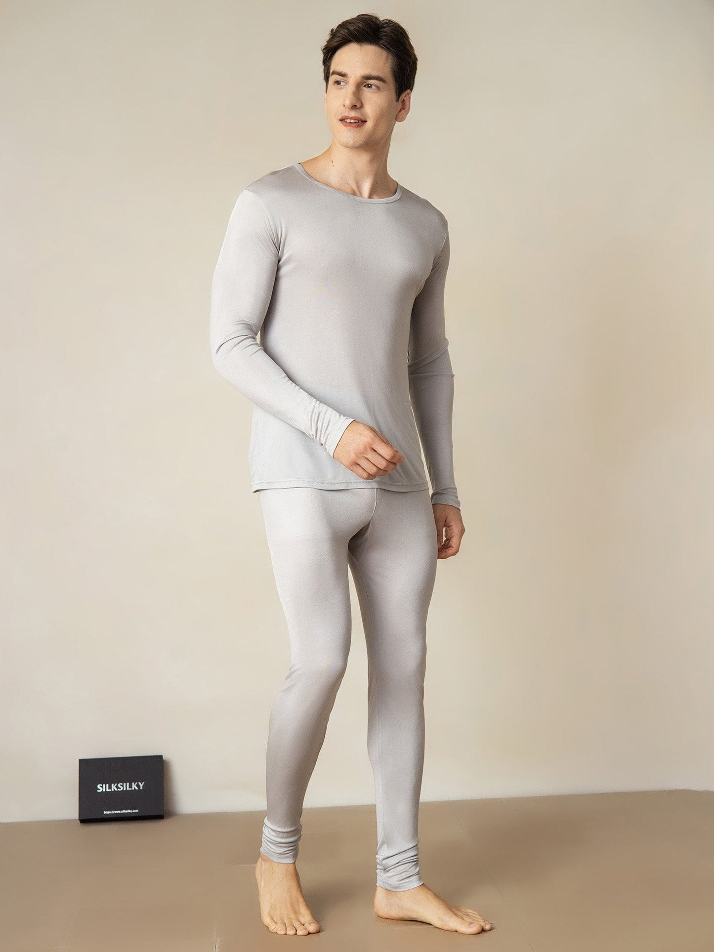 Sous-vêtements Longs À Manches Longues En Soie Pour Hommes