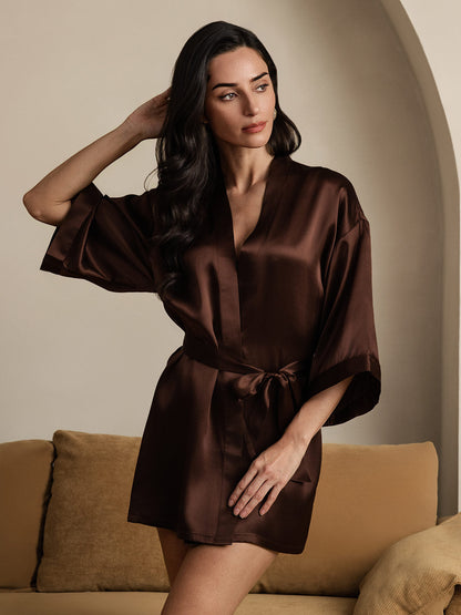 Dames Kimono Kimono Zijden Korte Badjas Glanzend