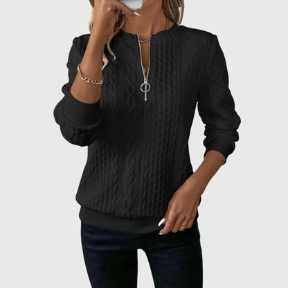 Pauline - Eleganter Pullover mit Reißverschluss