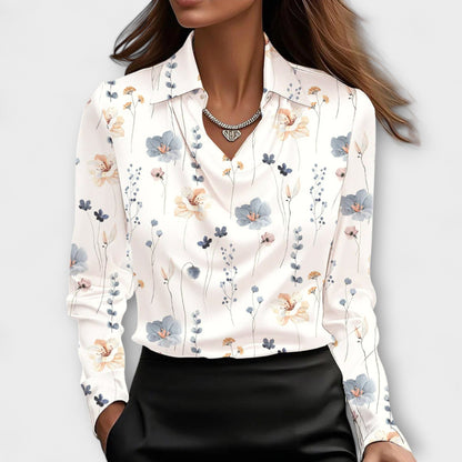 LA VENECIA | Elara™ – Drapierte Weiße Bluse