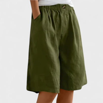 Amanda™ – Moeiteloze Linnenmix Shorts met wijde pijpen