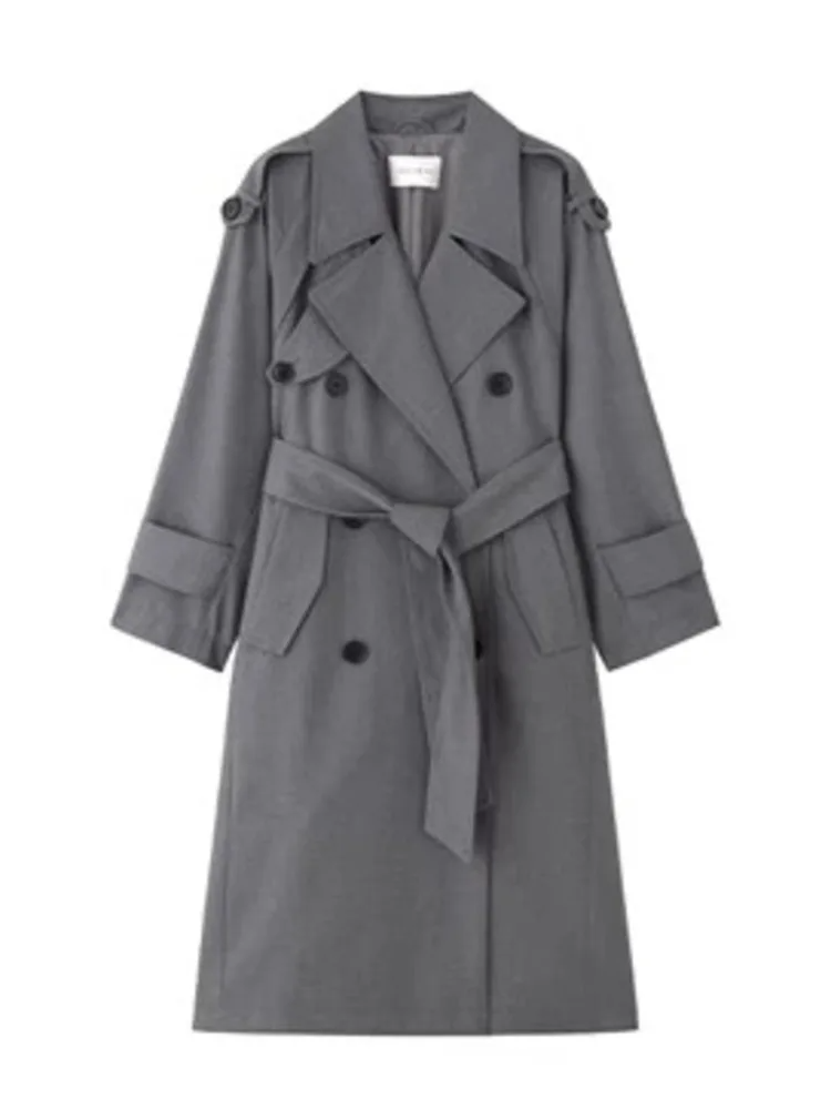 Gema Oversized Kakikleurige Trenchcoat