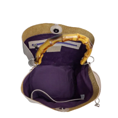 Claire damesleren tas in nudekleurige reptiel-look
