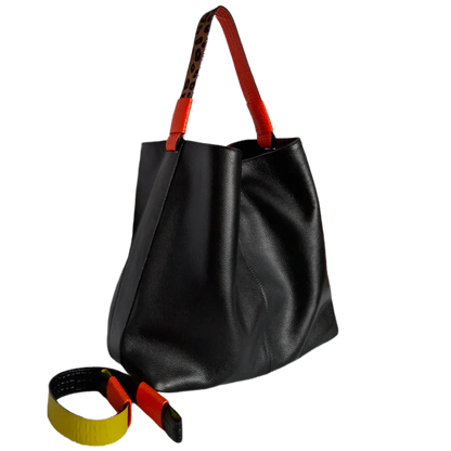 Addison schwarze Lederhandtasche für Frauen