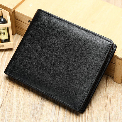 Herren Vintage Rindsleder Oberste Schicht Kurze Bi-Fold Brieftasche 45842491U