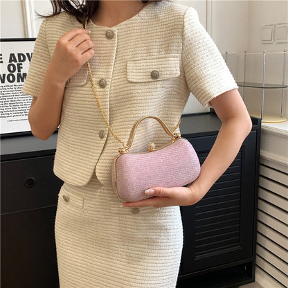 Dames clutch met glitter en juwelenhandvat - Dhalia