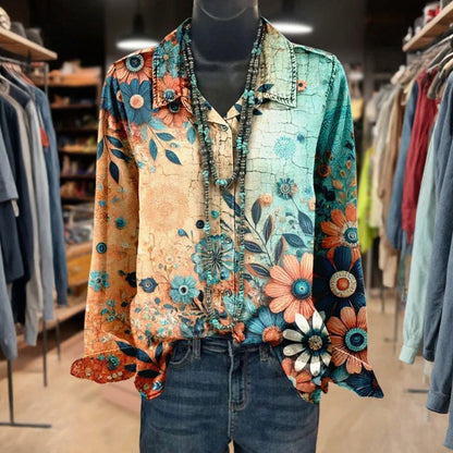 Vintage blouse met bloemenprint