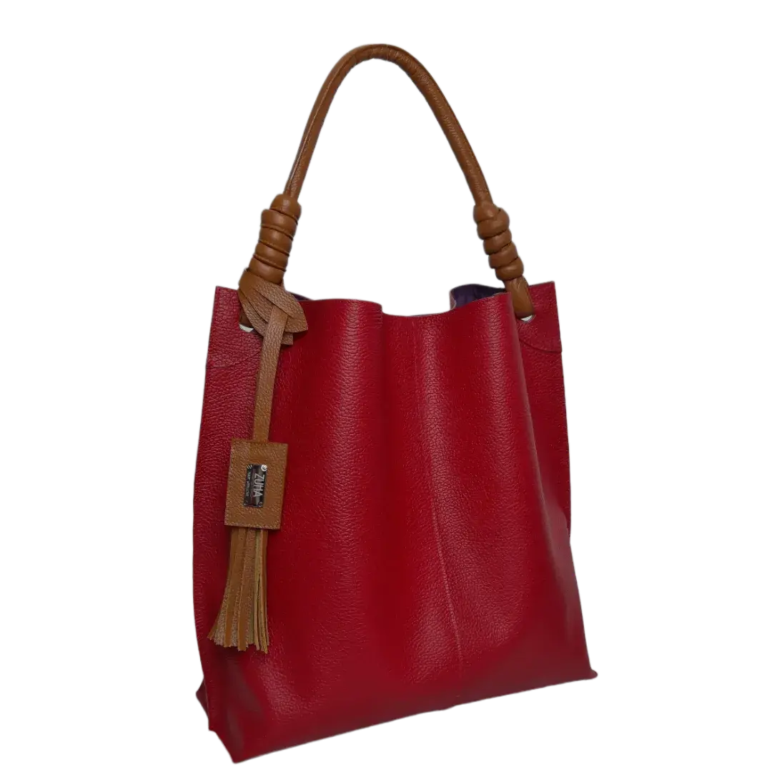 Fernanda rode leren handtas voor dames