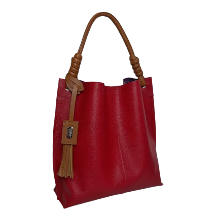 Fernanda rode leren handtas voor dames