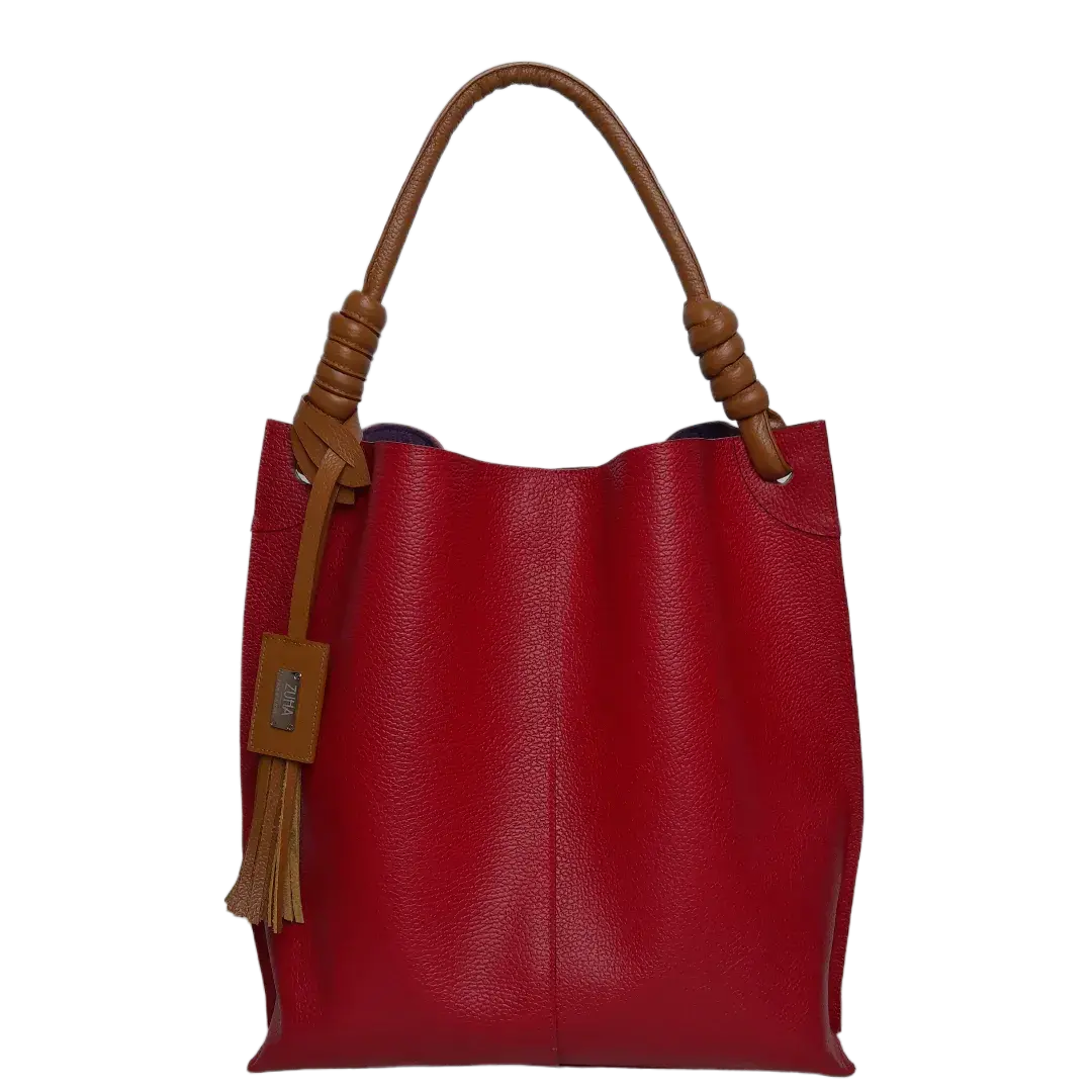 Fernanda rode leren handtas voor dames