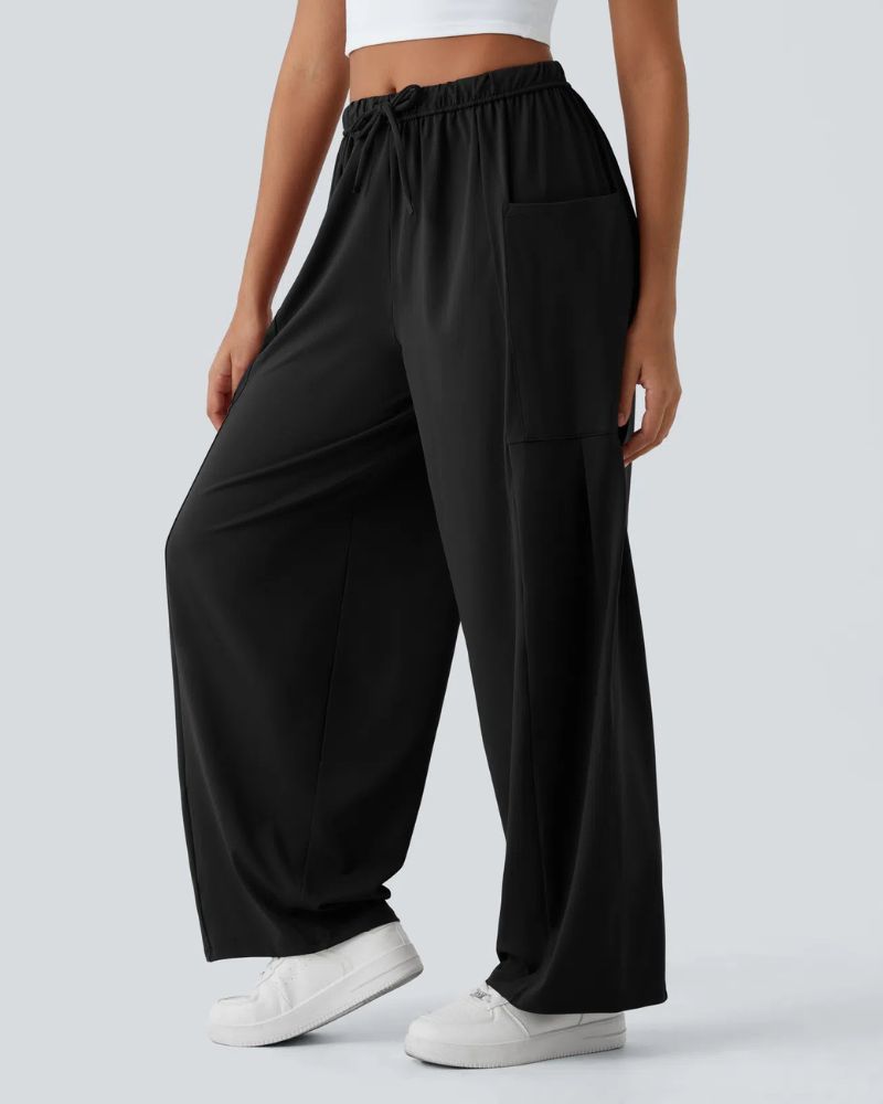 Monelle™ | Soepelvallende wide-leg broek