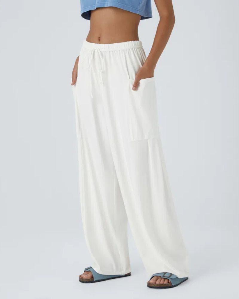 Monelle™ | Soepelvallende wide-leg broek