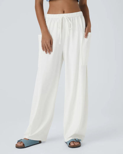 Monelle™ | Soepelvallende wide-leg broek