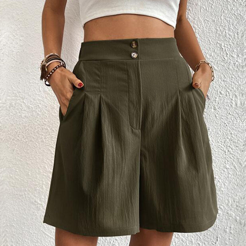 Idun | Stilvolle High-Waist Falten-Shorts