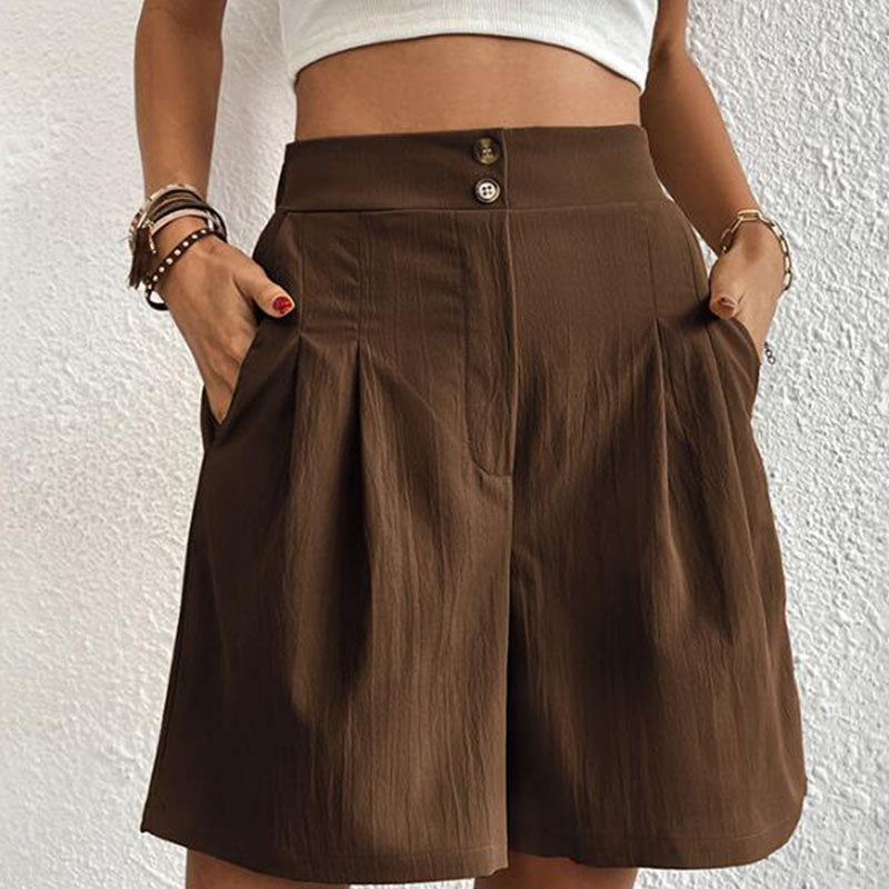 Idun | Stilvolle High-Waist Falten-Shorts