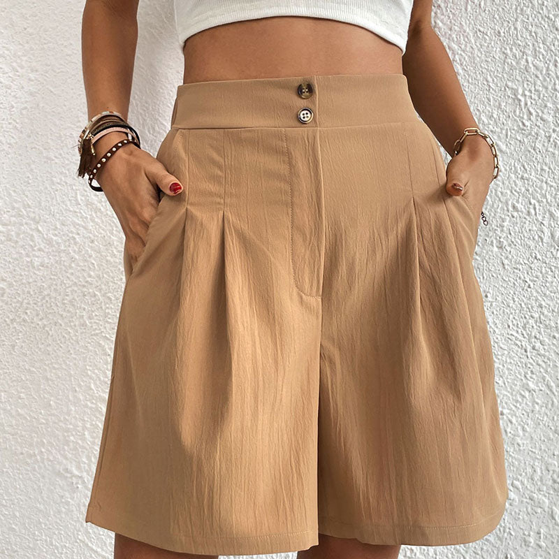 Idun | Stilvolle High-Waist Falten-Shorts