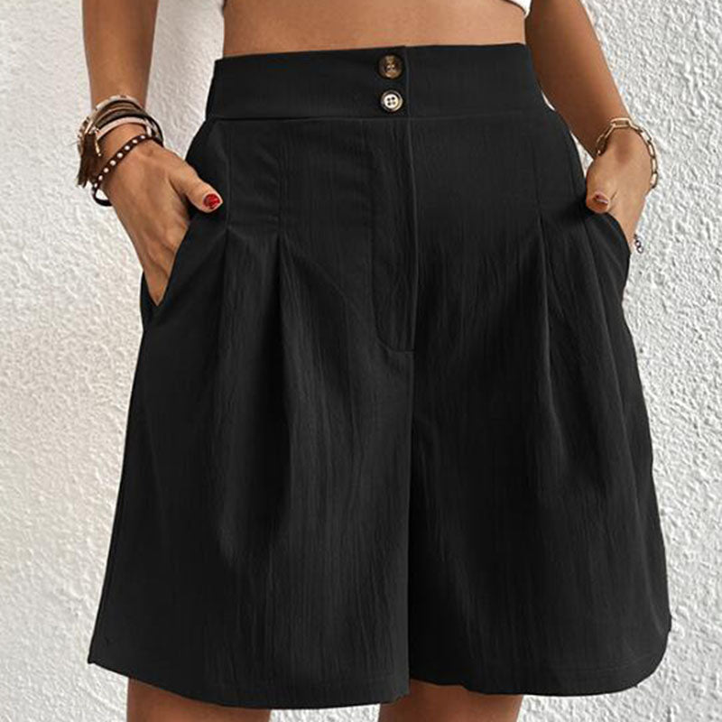 Idun | Stilvolle High-Waist Falten-Shorts