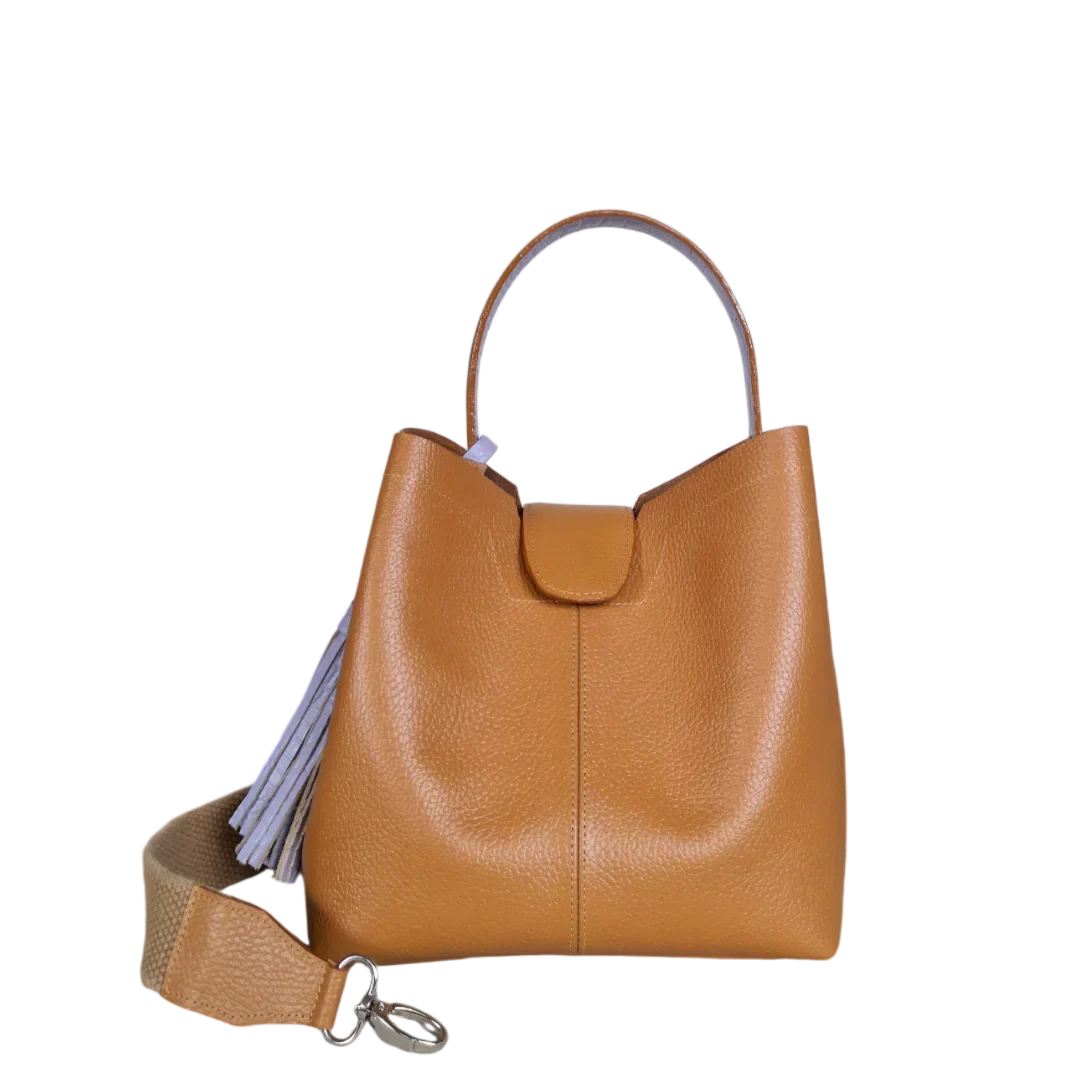 Lucia kleine Lederhandtasche für Frauen in Honigfarbe