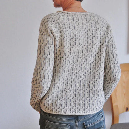 Victoria | Eleganter grauer Pullover mit Bootsausschnitt