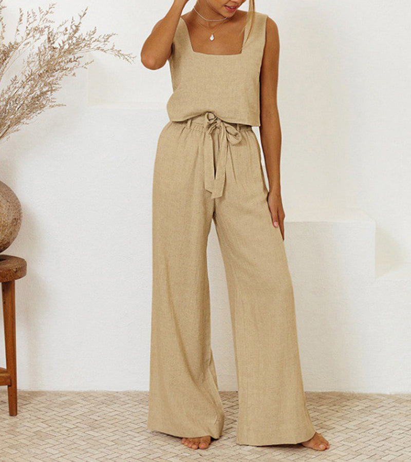 Rosea Set aus Minimalist Top und Hose mit weitem Bein