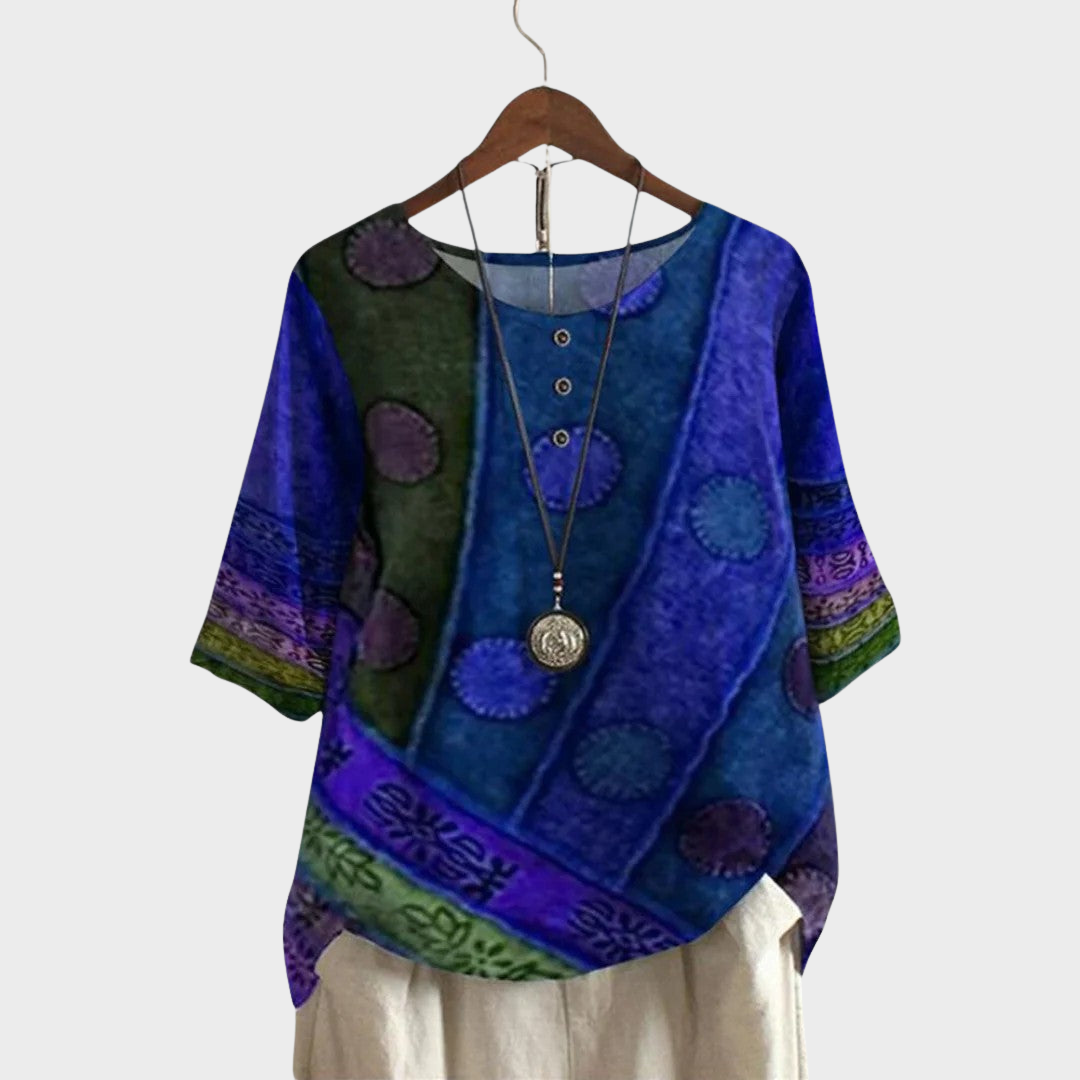 RENÁTA – BOHO-BLUSE MIT BLUMENMUSTER