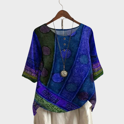 RENÁTA – BOHO-BLUSE MIT BLUMENMUSTER