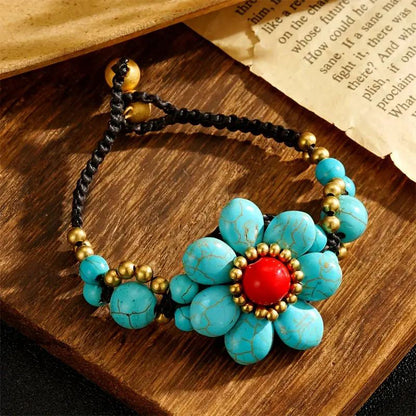 Handgeweven Bloemenarmband