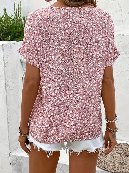 Cindy™ | Blouse met bloemenprint en gekerfde kraag