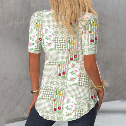 Blouse Élégante À Imprimé Floral