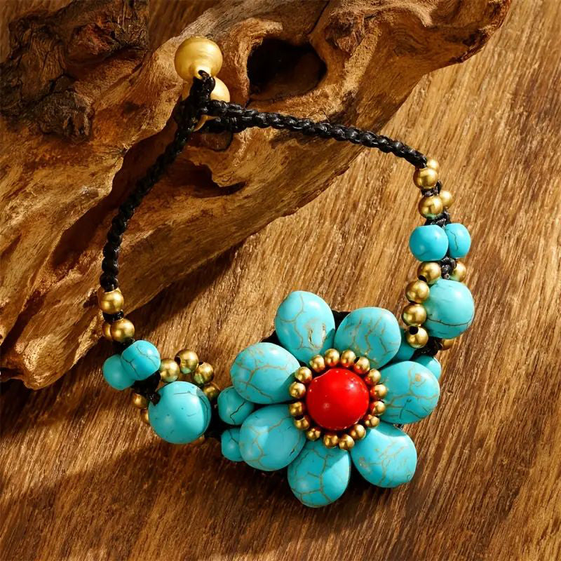 Handgeweven Bloemenarmband