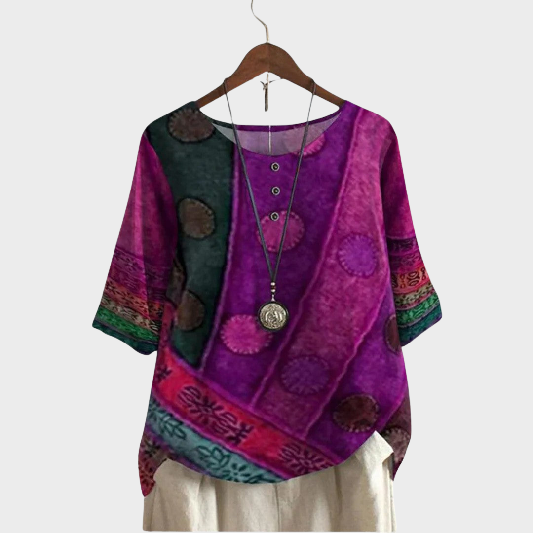 RENÁTA – BOHO-BLUSE MIT BLUMENMUSTER