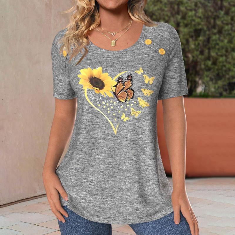 Casual T-shirt met vlinderprint