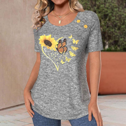 Casual T-shirt met vlinderprint