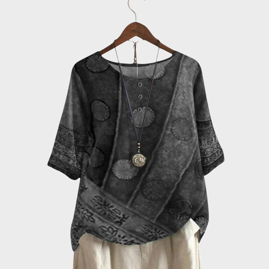 RENÁTA – BOHO-BLUSE MIT BLUMENMUSTER