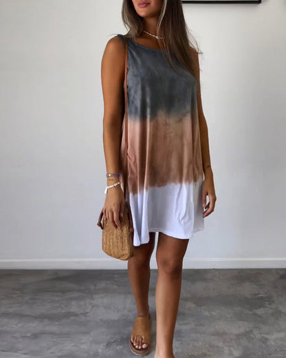 Josie - Mini Jurk Met Gradient Tie Dye Print
