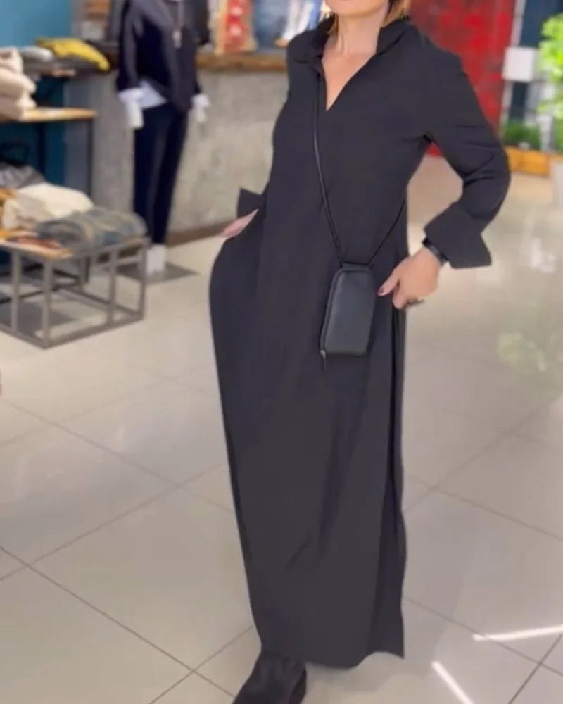 Vayla™ – Fließendes Maxikleid mit Seitenschlitzen