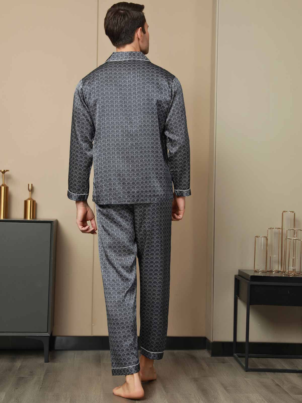 Luxe Zijden Pyjama met Print voor Heren